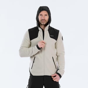 Fleecejacke Herren Winterwandern - SH500 X-Warm Beige|schwarz