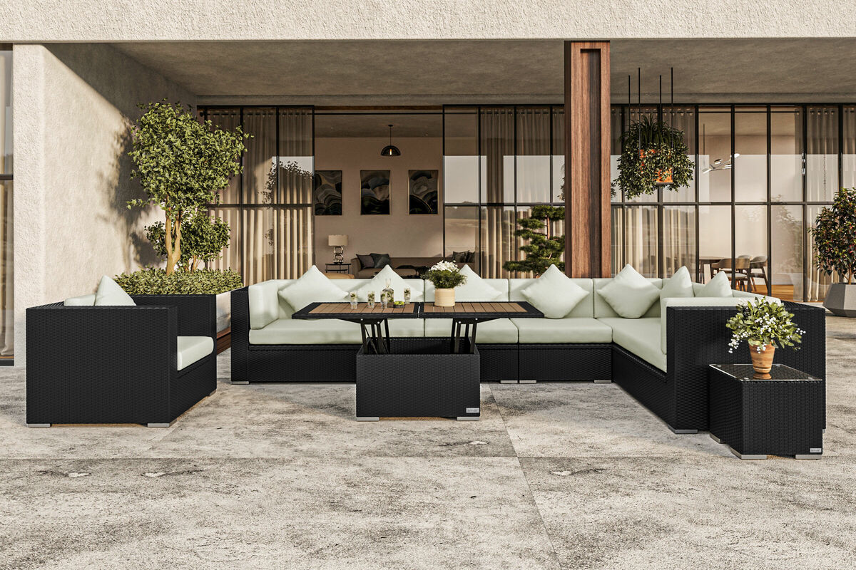OUTFLEXX LoungemöbelSet, braun, Polyrattan, für 8 Personen, inkl