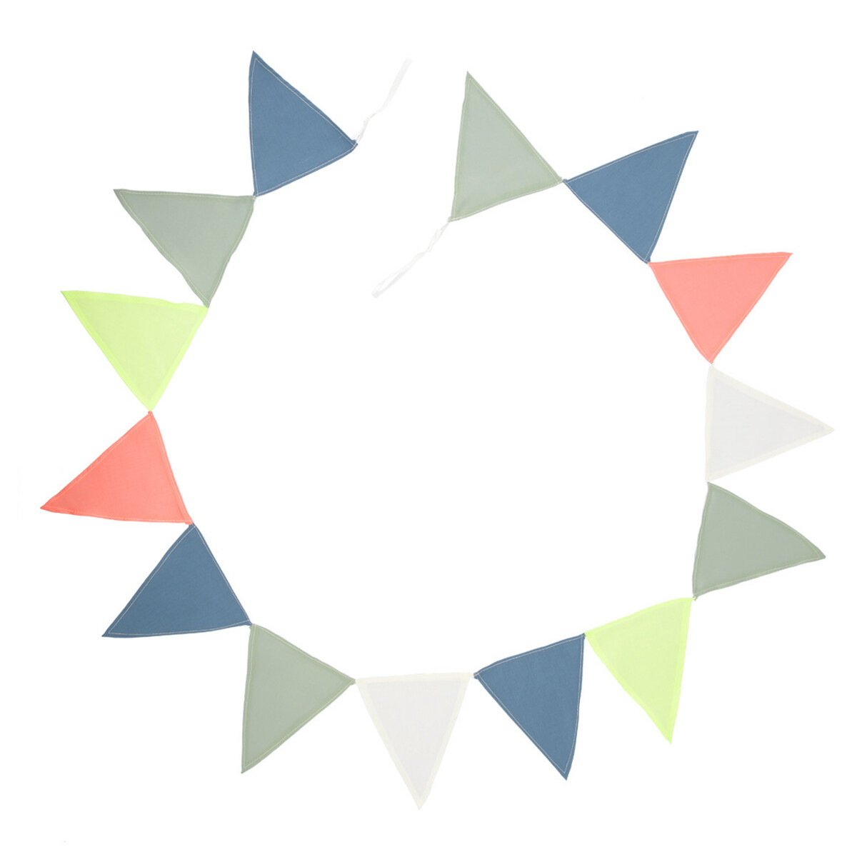 Bild 1 von Wimpelgirlande mit 14 bunten Wimpeln BLAU / GRÜN / HELLROT