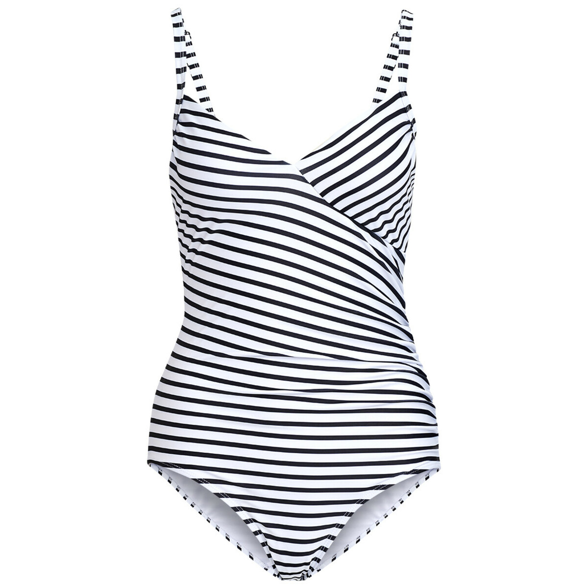 Bild 1 von Damen Badeanzug gestreift WEISS / SCHWARZ