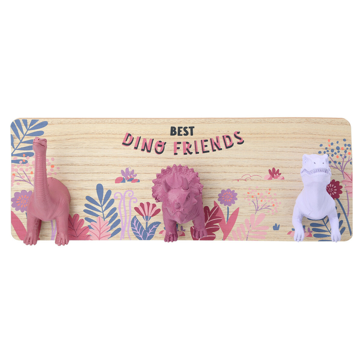 Bild 1 von Garderobe mit 3 Haken NATUR / DUNKELROSA