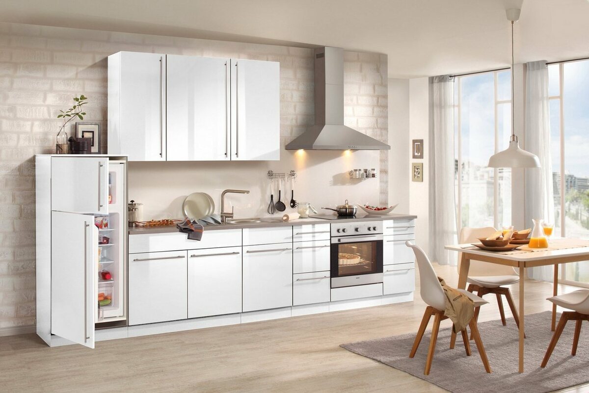 Bild 1 von Wiho Küchen Spülenschrank Chicago 100 cm breit, inkl. Einbauspüle aus Edelstahl, Grau|weiß