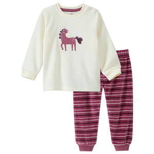Baby Schlafanzug mit Einhorn-Applikation CREME / BEERE
