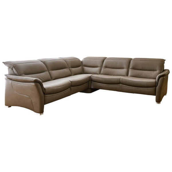 Bild 1 von Hukla Ecksofa Valdera, Dunkelbraun, Leder, Echtleder, Semi-Anilinleder, 4-Sitzer, L-Form, 277x277 cm, Goldenes M, Typenauswahl, Lederauswahl, Stoffauswahl, Sitzqualitäten, Hocker erhältlich, Rücke