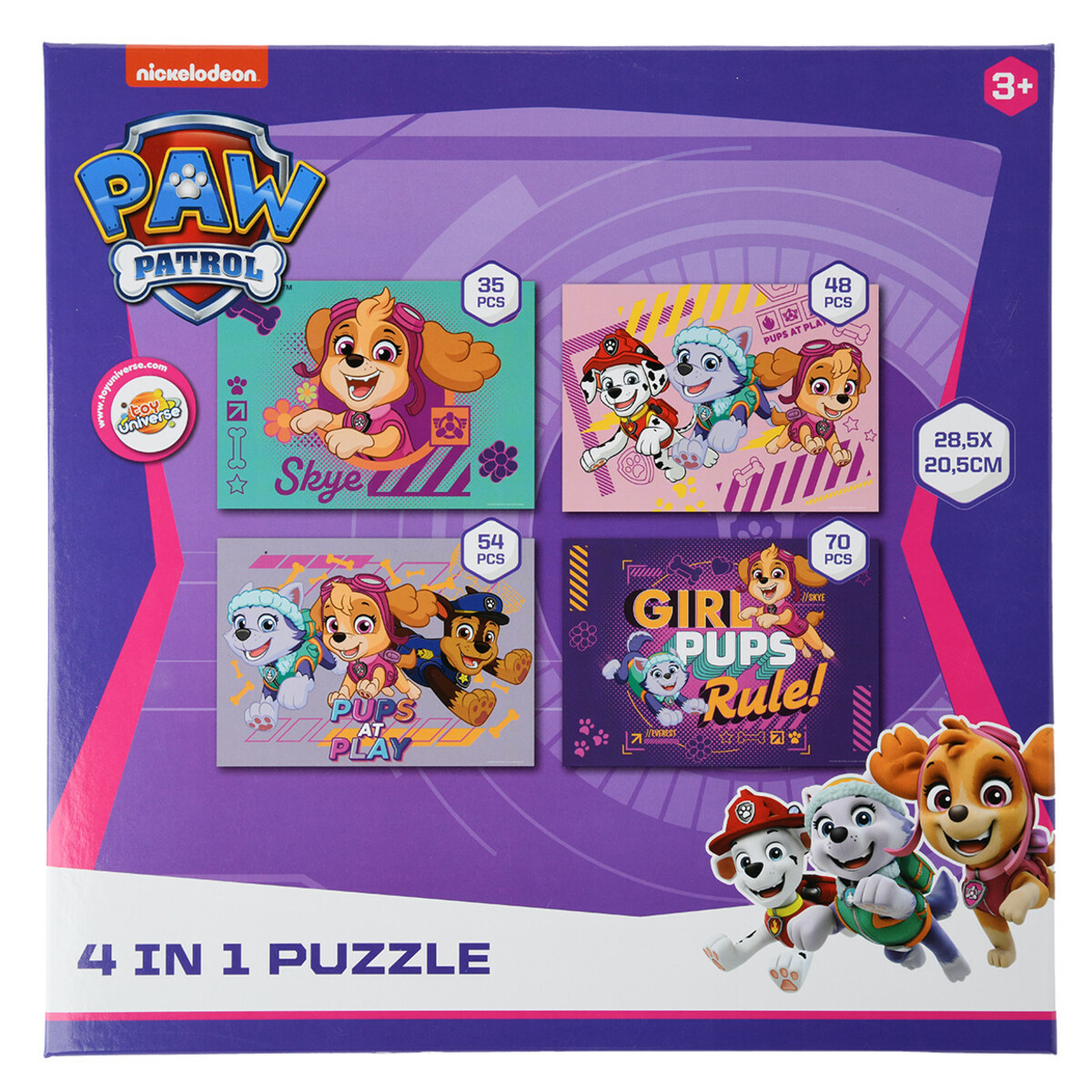 Bild 1 von PAW Patrol 4 in 1 Puzzle mit bunten Motiven LILA