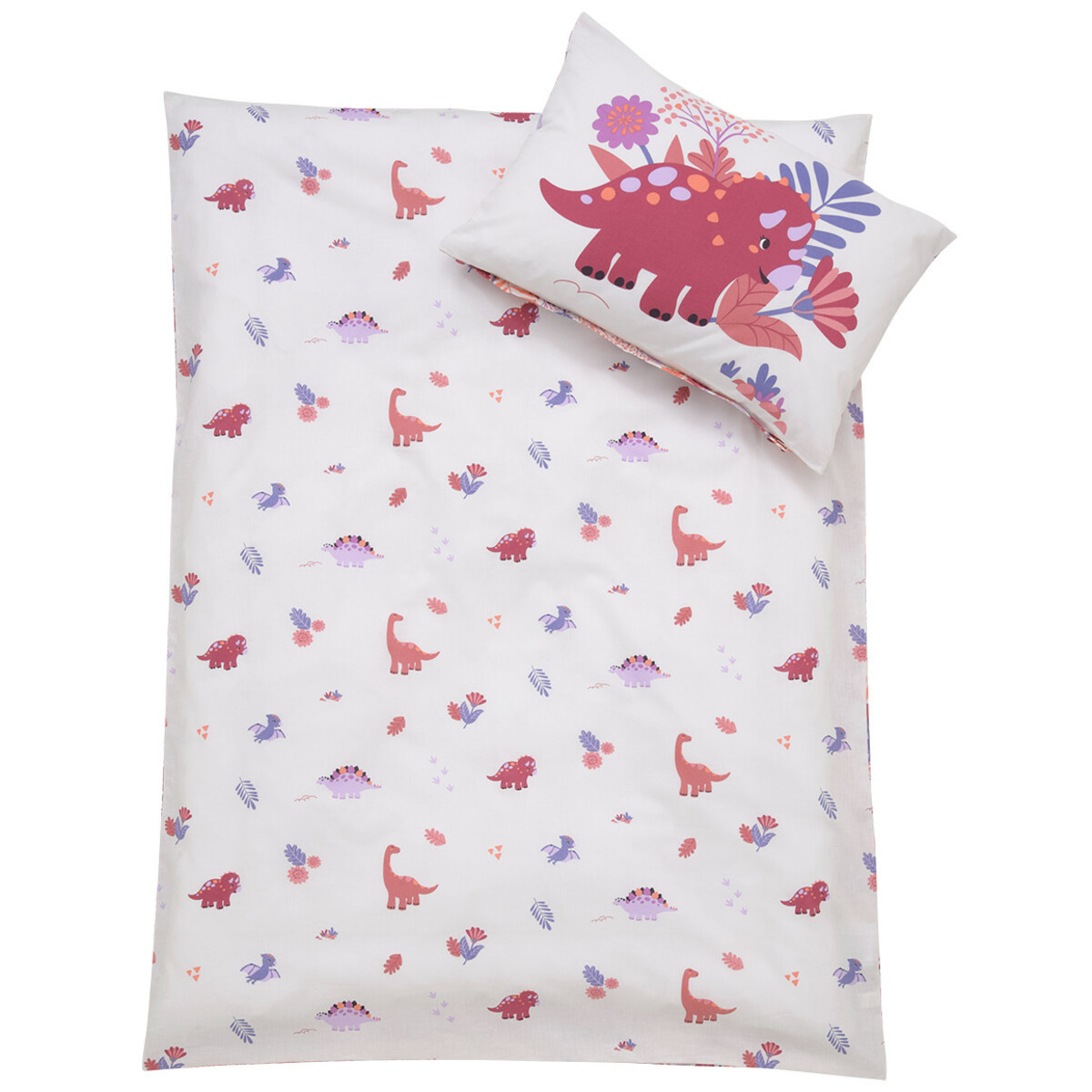 Bild 1 von Renforcé Baby Bettwäsche 100x135 cm ROSA / WEISS