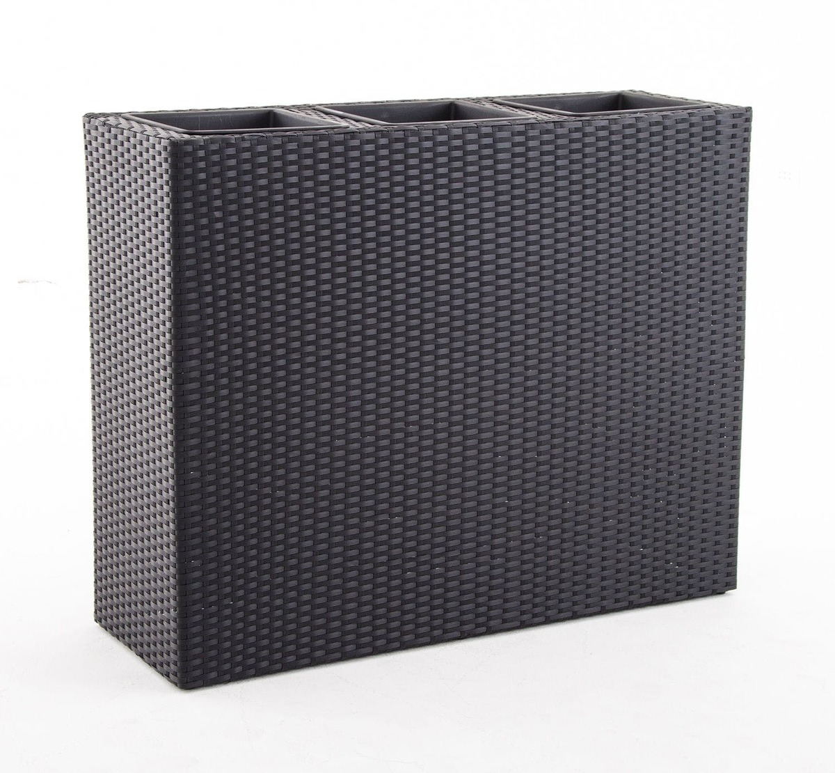 Bild 1 von METRO Porfessional  Blumentopf-Raumtrenner Barbados, PE-Rattan, 100 x 36 x 80 cm, 3 Pflanzeinsätze, schwarz