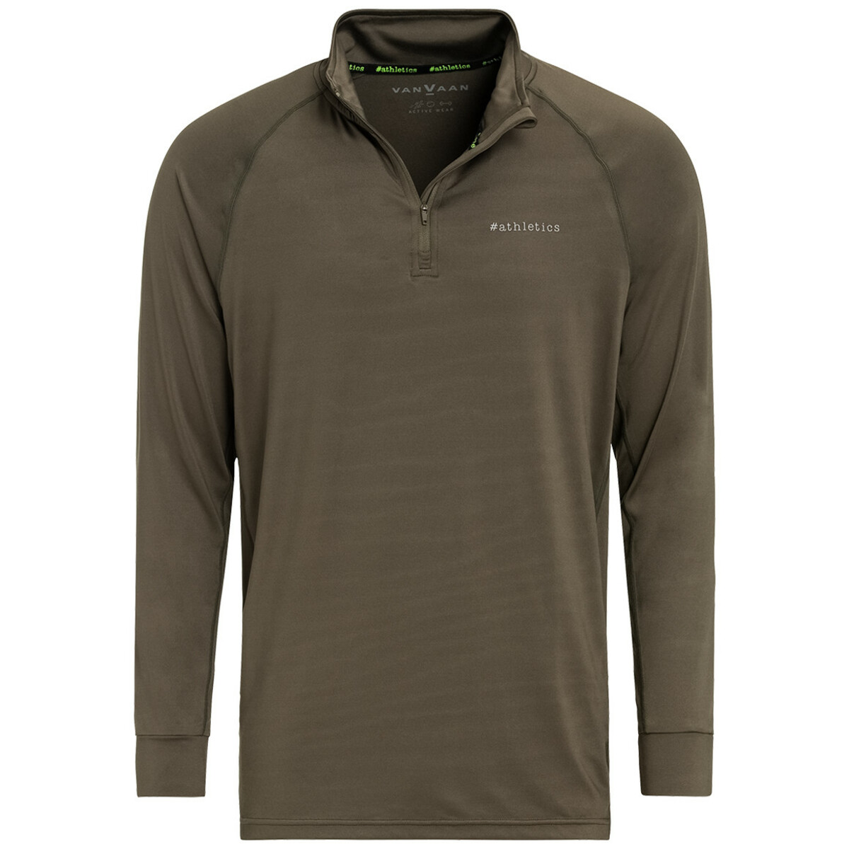 Bild 1 von Herren Sport-Langarmshirt mit Zipper OLIV