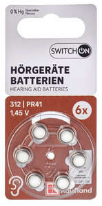 SWITCH ON® Hörgeräte-Batterien PR41