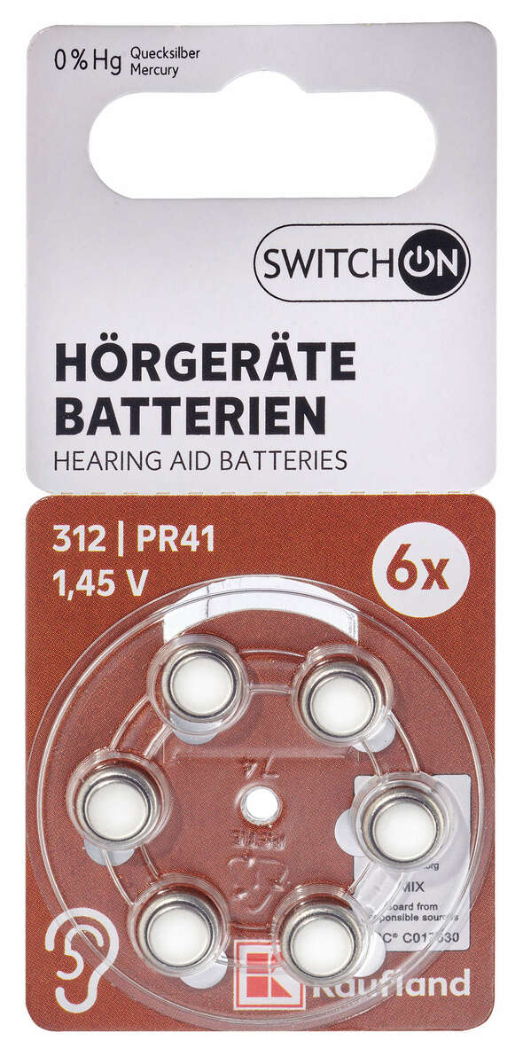 Bild 1 von SWITCH ON® Hörgeräte-Batterien PR41