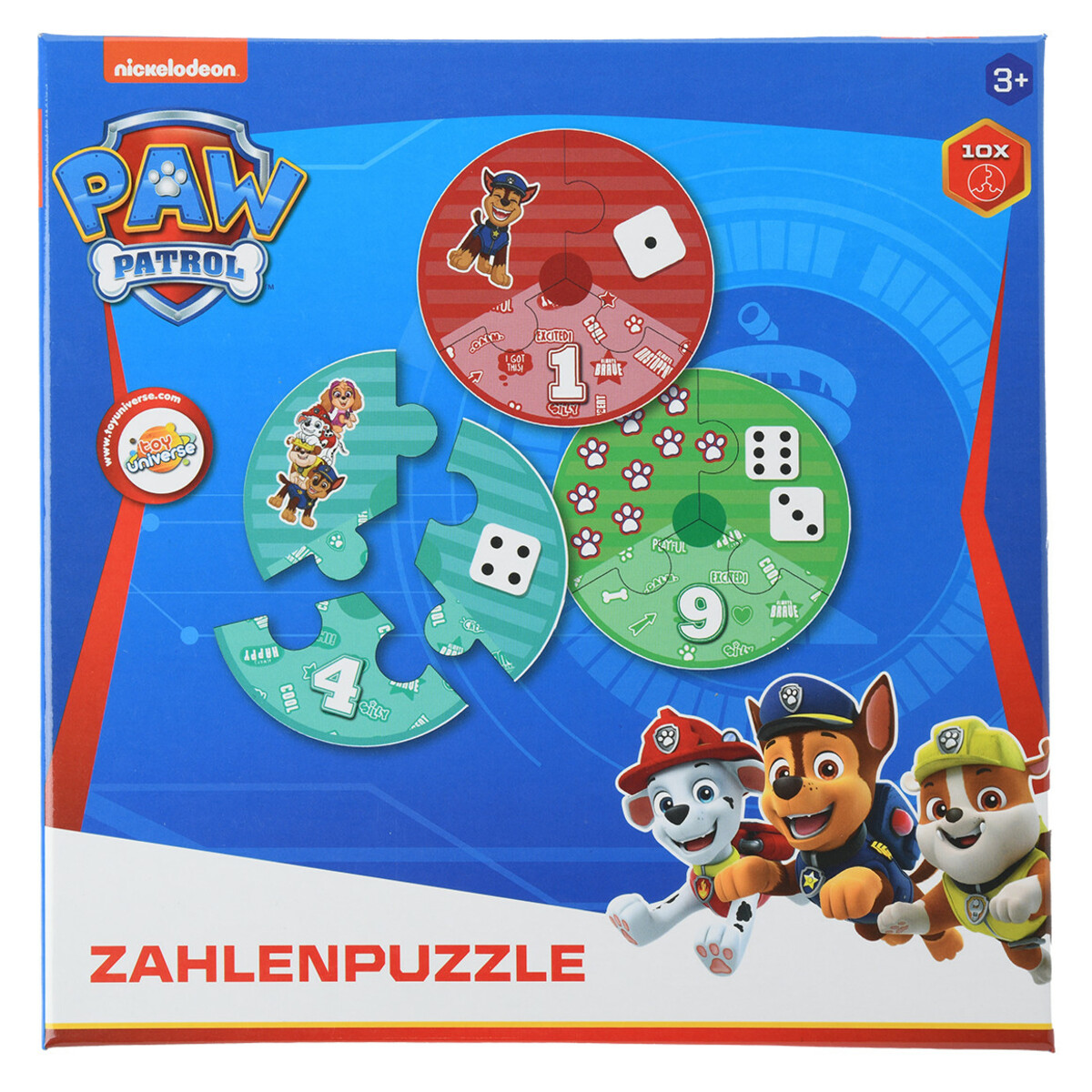 Bild 1 von PAW Patrol Zahlenpuzzle mit 10 Puzzle BLAU
