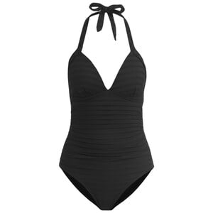 Damen Shape-Badeanzug mit Struktur SCHWARZ