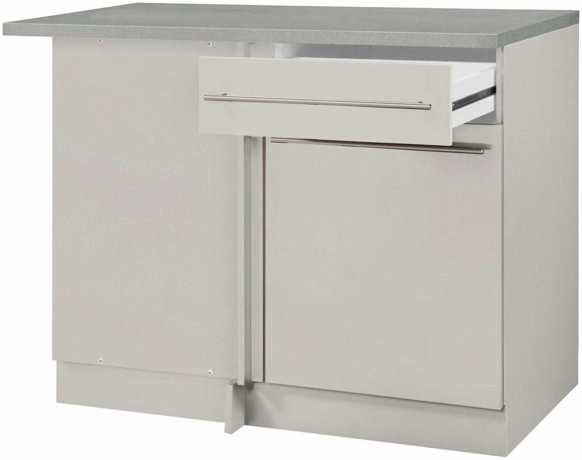 Bild 1 von Wiho Küchen Eckunterschrank Chicago 110 cm breit, für eine optimale Raumnutzung, Beige|grau