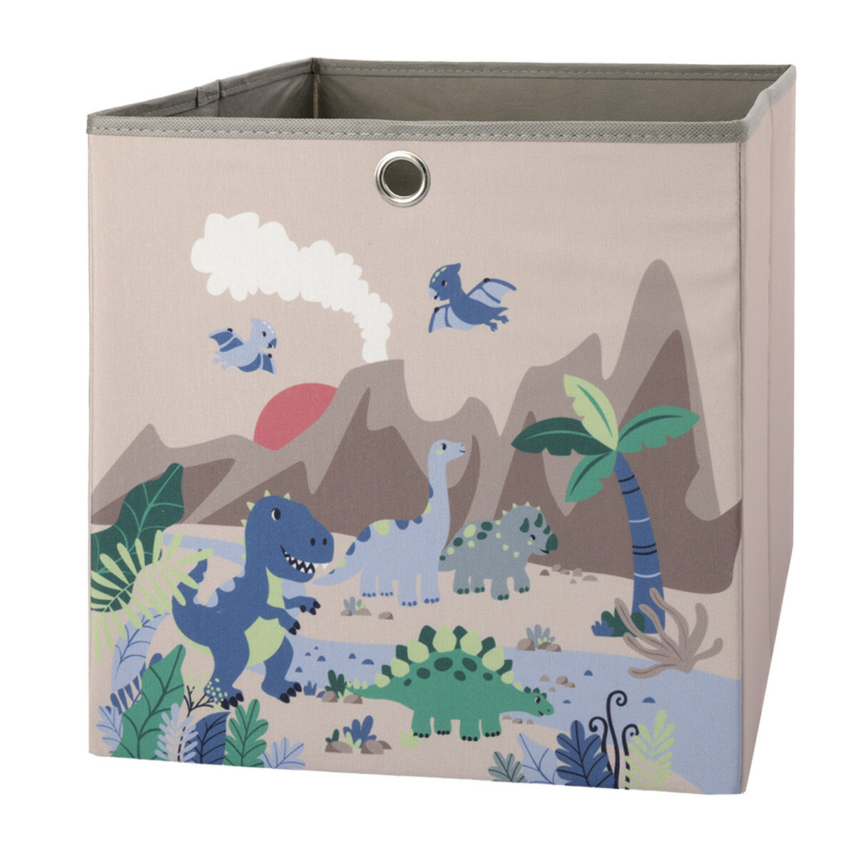 Bild 1 von Große Aufbewahrungsbox mit Dino-Motiv BEIGE / HELLBLAU / BLAU / GRÜN