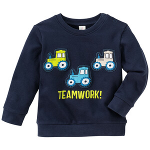 Baby Sweatshirt mit Trecker-Applikationen DUNKELBLAU