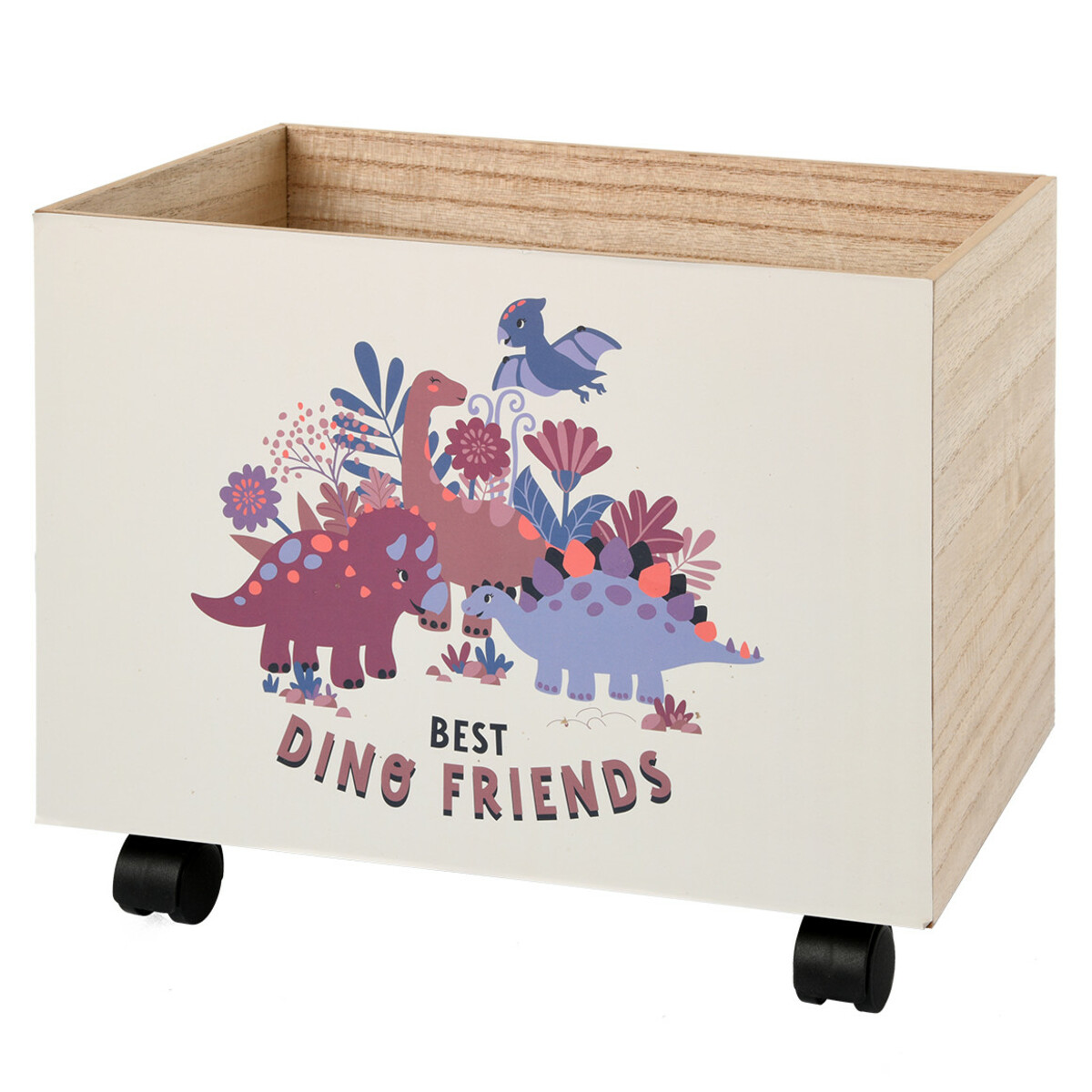 Bild 1 von Holzbox mit Dino-Motiv NATUR / WEISS