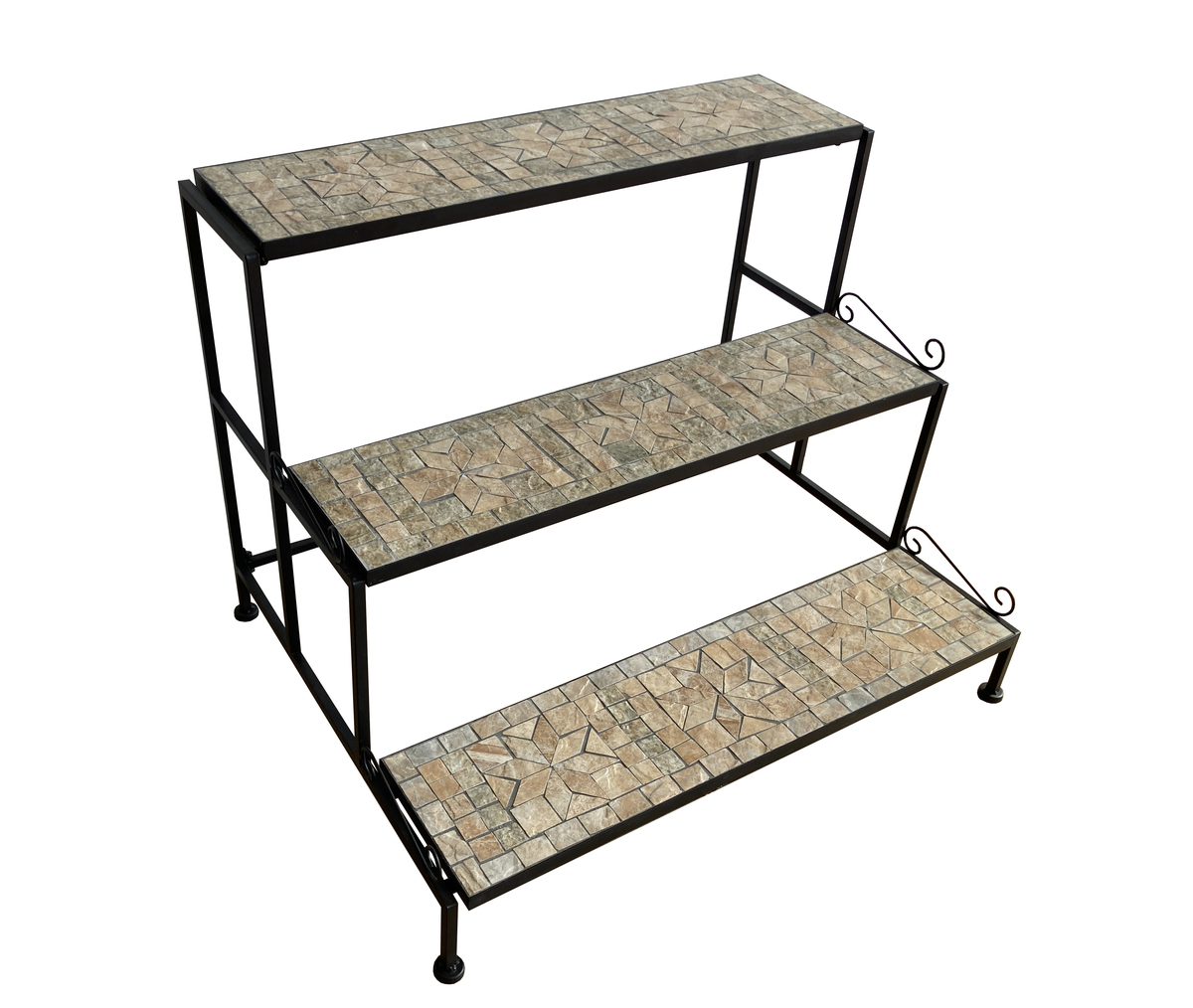 Bild 1 von HC Garten & Freizeit Mosaik Pflanzregal rechteckig aus Metall Pflanzenständer schwarz