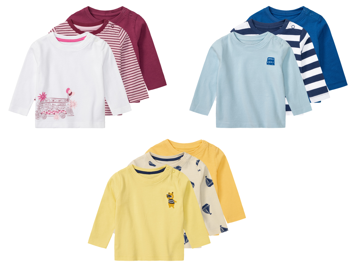 Bild 1 von lupilu® Baby Langarmshirts, 3 Stück, mit Bio-Baumwolle