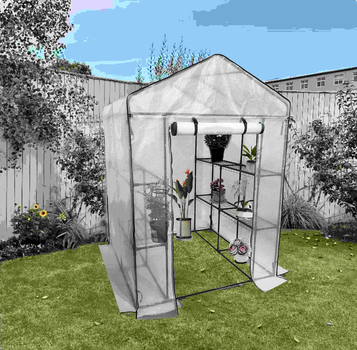 Bild 2 von HC Garten & Freizeit Gewächshaus, begehbar und umnetzt 143 x 143 x 195 cm