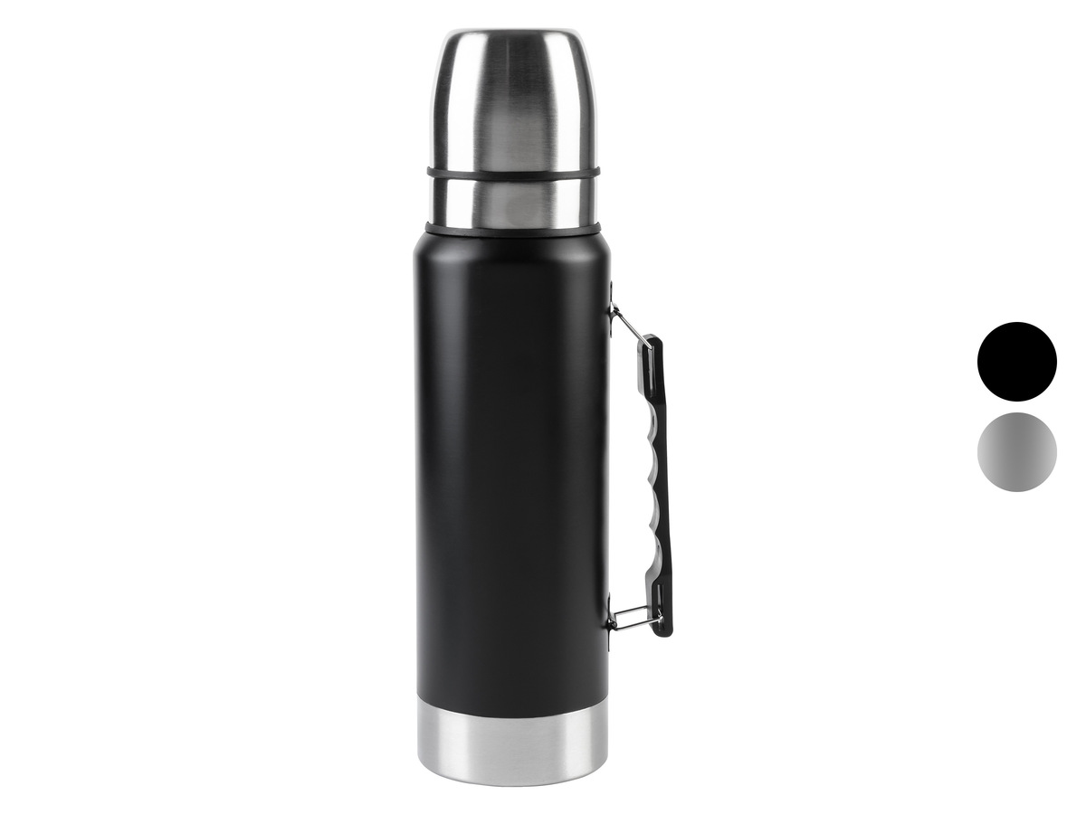 Bild 1 von ERNESTO® Edelstahl-Isolierflasche, 1 L, mit 2 Trinkbechern