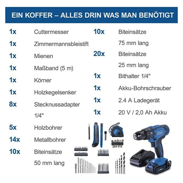 Bild 3 von Scheppach Akku-Bohrschrauber-Set C-DTB74/1-X