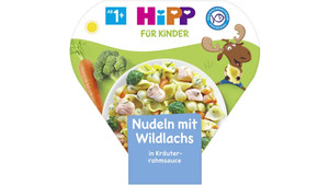 HiPP Kinder-Bio-Teller aus aller Welt - Nudeln mit Wildlachs in Kräuterrahmsauce