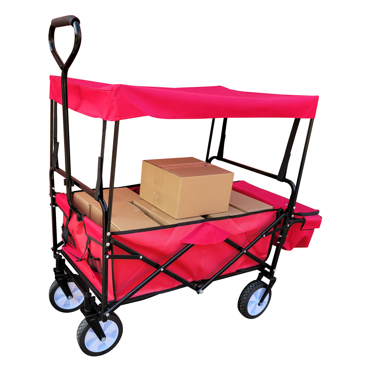 Bild 3 von Green Yard Bollerwagen mit Dach und Korb, ca. 90 x 53 x 118 cm