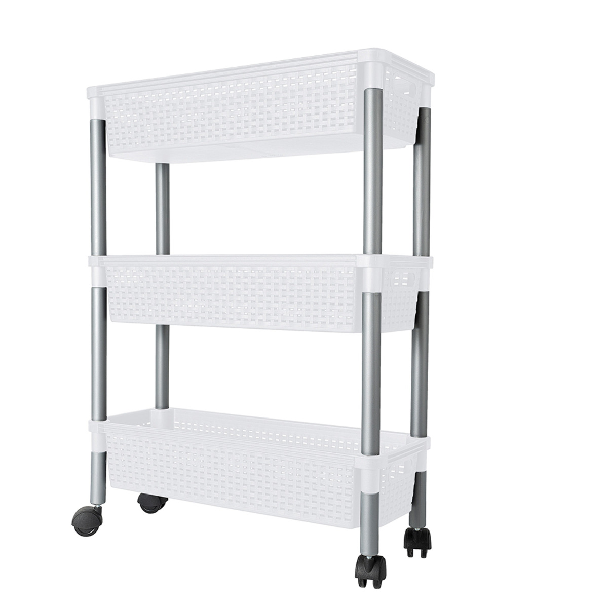 Bild 1 von TOPTEX ORDNUNG Roll- und Beistellwagen in Rattanoptik Weiß