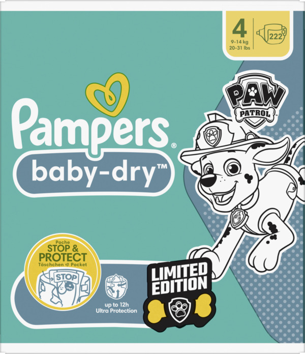 Bild 4 von Pampers Baby dry Windeln Gr.4 Maxi (9-14 kg) Monatsbox Paw Patrol