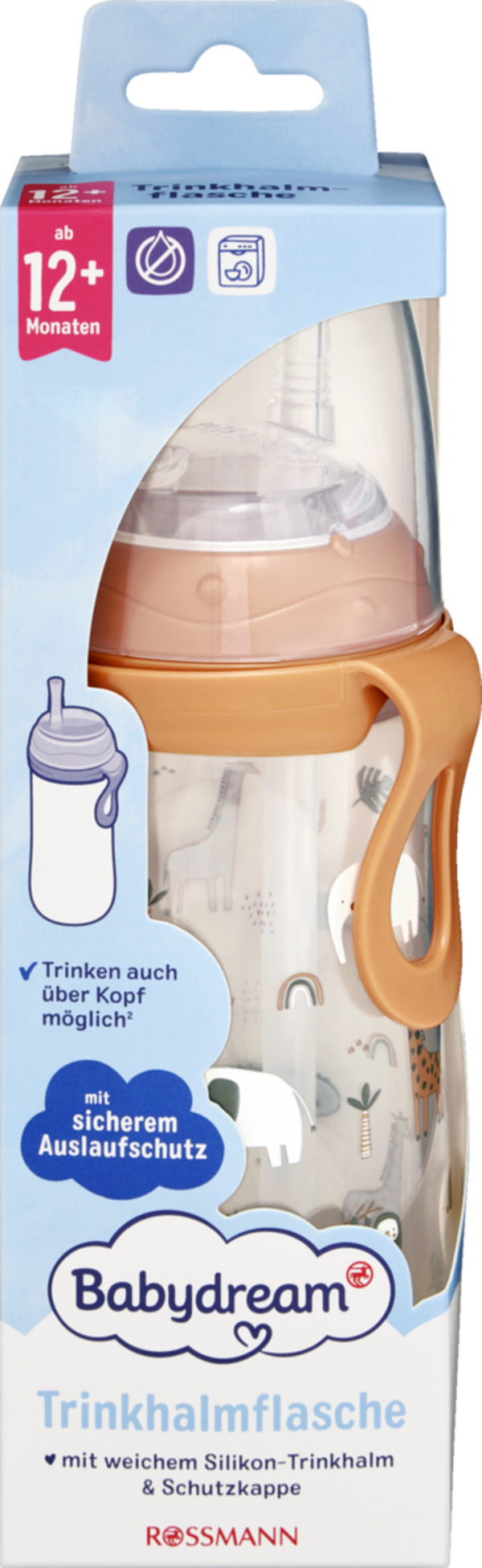 Bild 1 von Babydream Trinkhalmflasche Flexstraw 360ml / ab 12 Monate / BRAUN