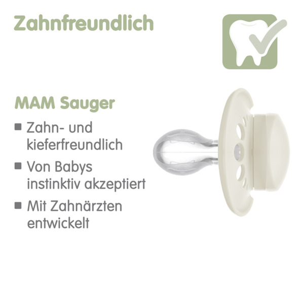 Bild 2 von MAM Schnuller Original matt plain Silikon 6-16 blue