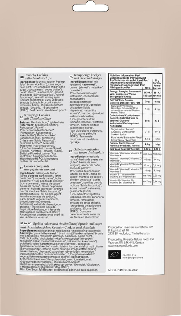 Bild 2 von MadeGood Bio Knusperkekse Chocolate Chips