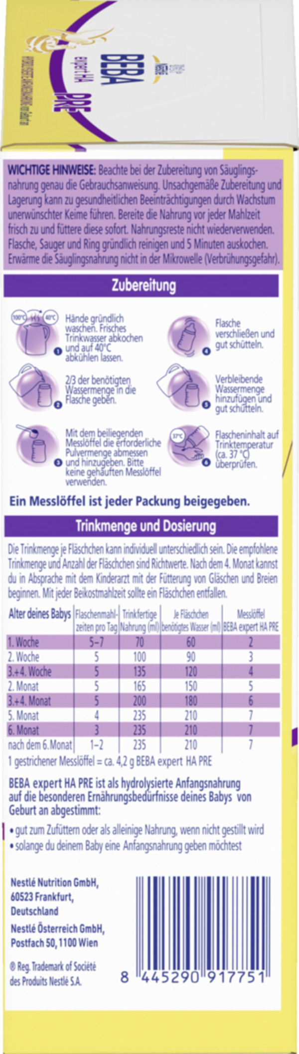 Bild 4 von BEBA Expert HA PRE Säuglingsanfangsnahrung von Geburt an