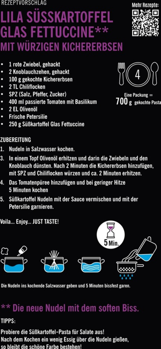 Bild 3 von Just Taste Bio Lila Süßkartoffel Fettuccine