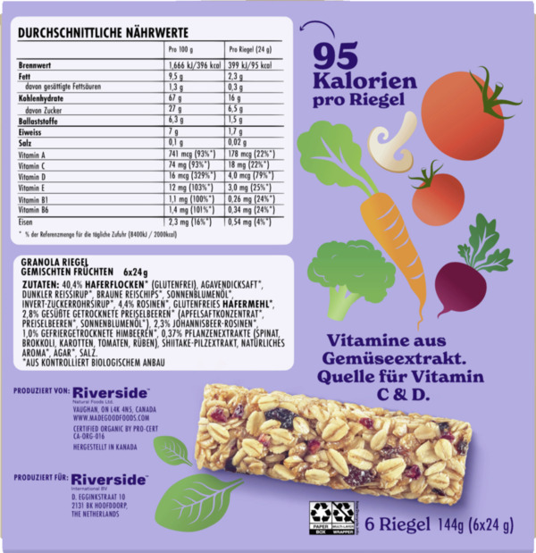 Bild 4 von MadeGood Bio Gemischte Früchte Granola Riegel