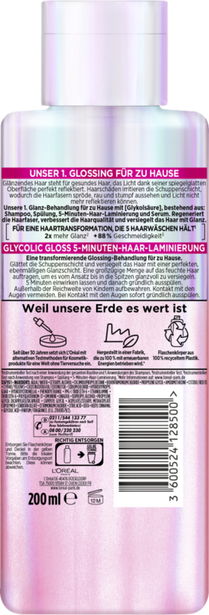 Bild 2 von L’Oréal Paris Elvital Glycolic Gloss 5 Minuten Haar-Laminierung
