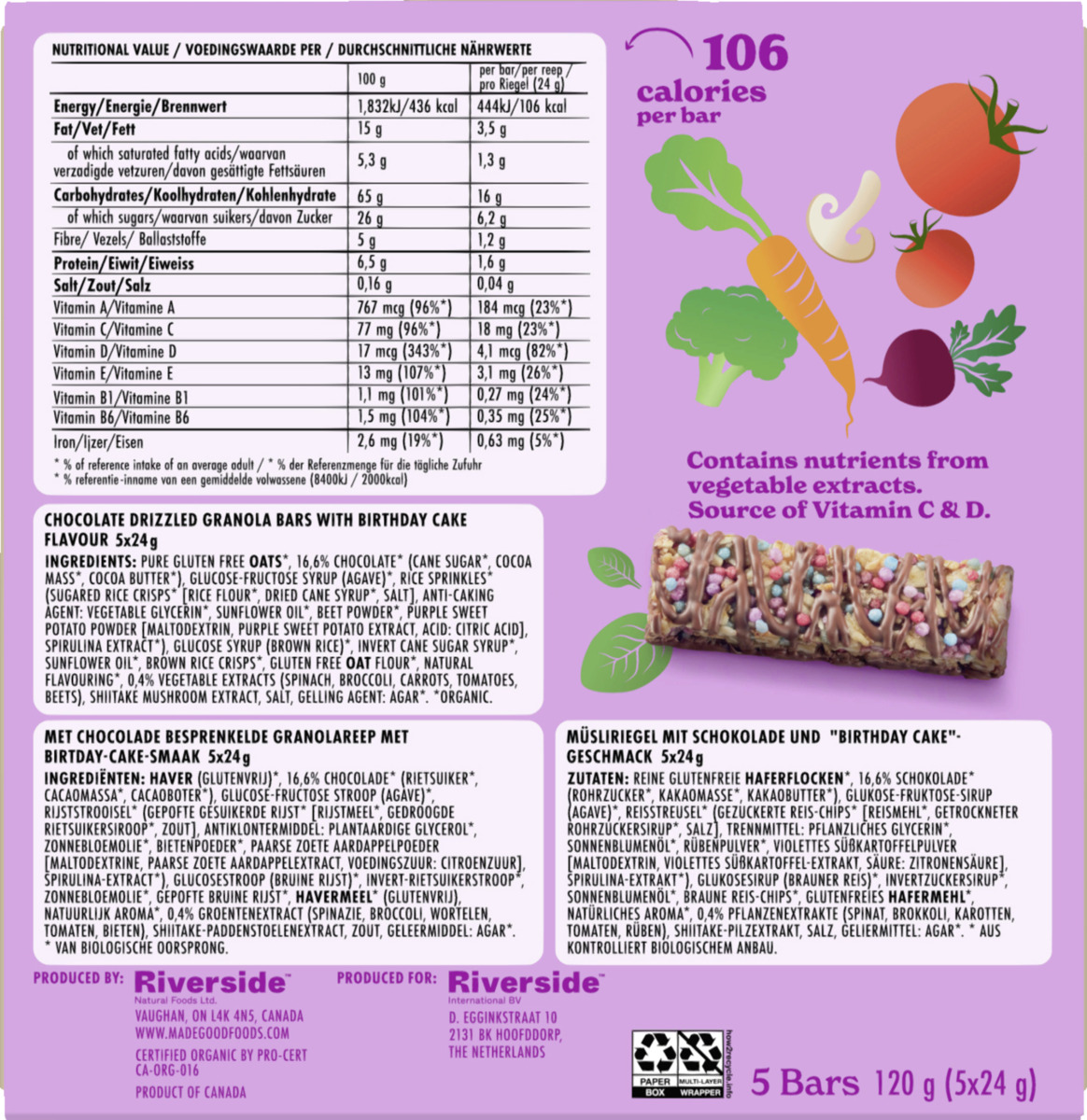 Bild 4 von MadeGood Bio Granola Riegel Birthday Cake Flavour