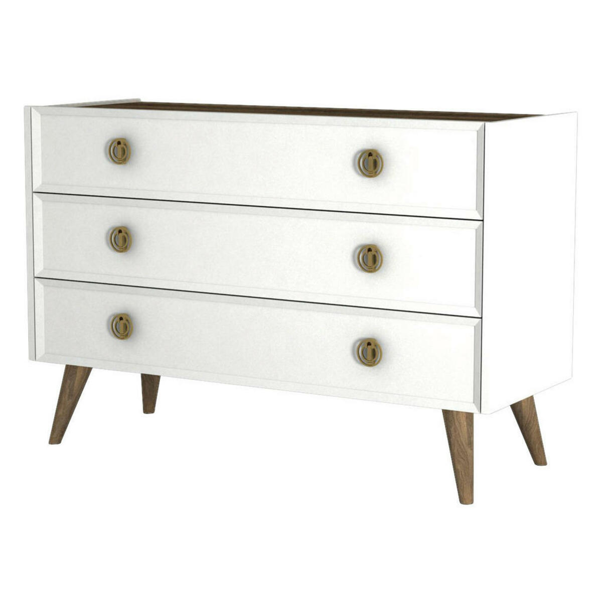 Bild 1 von Kommode Nadya weiß walnuss Nachbildung B/H/T: ca. 120,4x80,3x36 cm