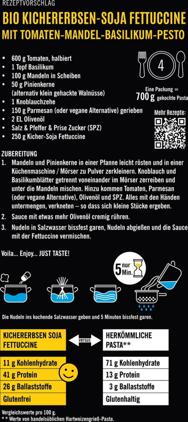 Bild 3 von Just Taste Bio Kichererbsen Soja Fettuccine