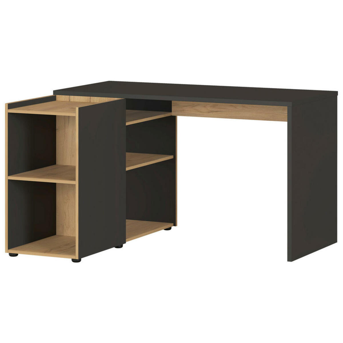 Bild 1 von Schreibtisch Graphit Eiche Navarra Nachbildung B/H/T: ca. 129x76x107 cm