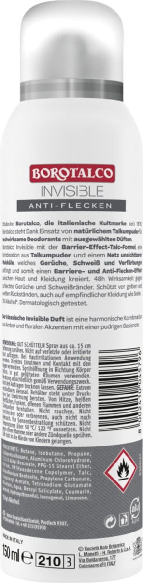 Bild 2 von Borotalco Deospray Invisible