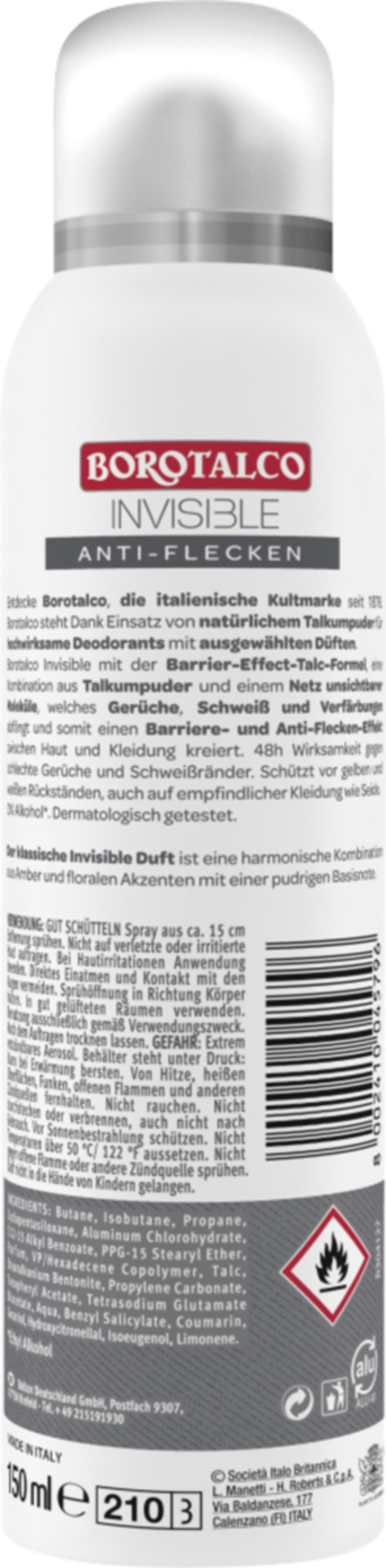 Bild 2 von Borotalco Deospray Invisible
