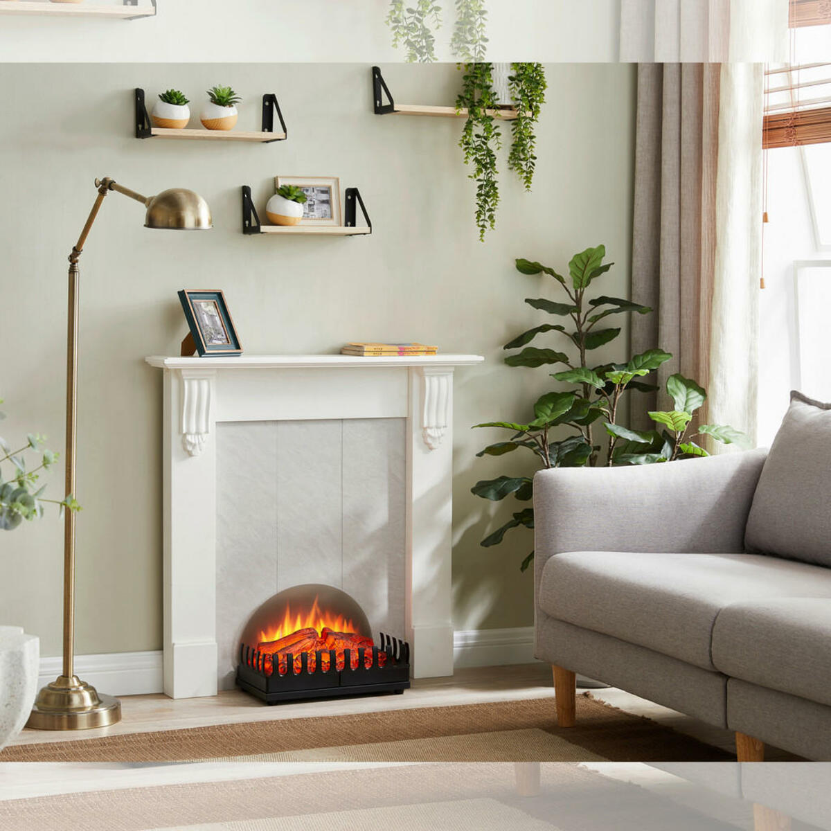 Bild 1 von RICHEN Elektrischer-Kamin Florence EF361C-MT361A weiß schwarz B/H/T: ca. 77x85x24 cm