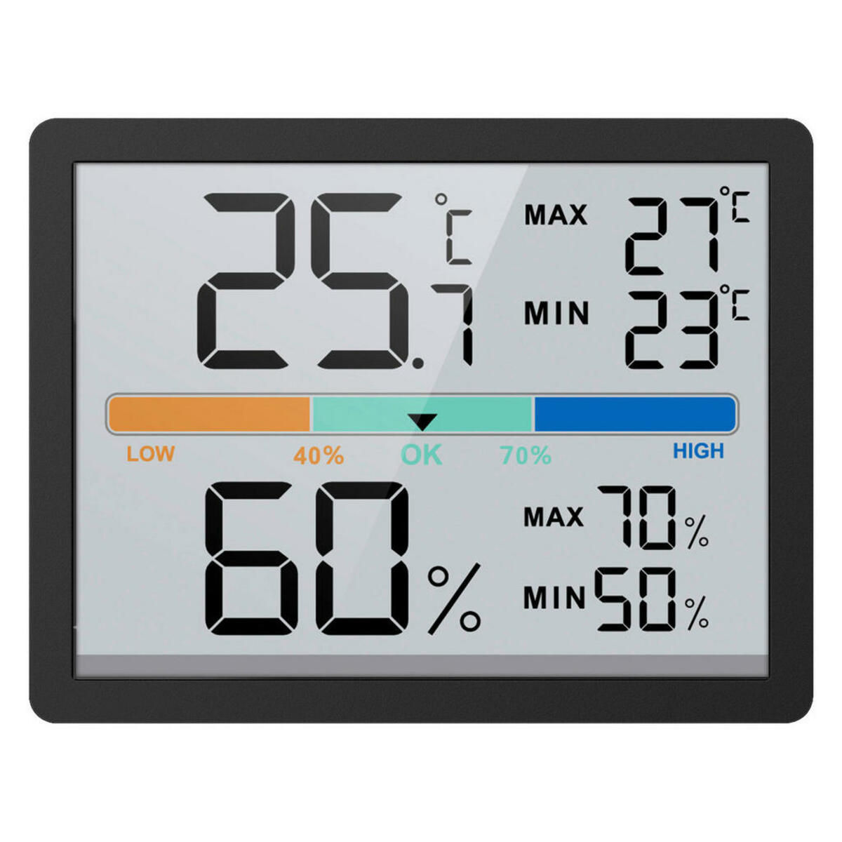 Bild 1 von Mebus Thermometer schwarz B/H/L: ca. 8,6x1,3x6,7 cm