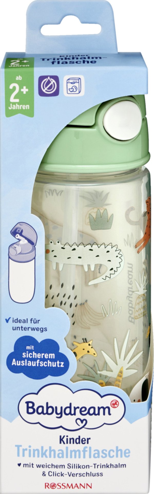 Bild 1 von Babydream Kinder-Trinkhalmflasche 540ml / GRÜN