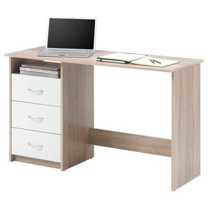 Schreibtisch Adria Eiche Sonoma Nachbildung weiß B/H/T: ca. 123x77x50 cm