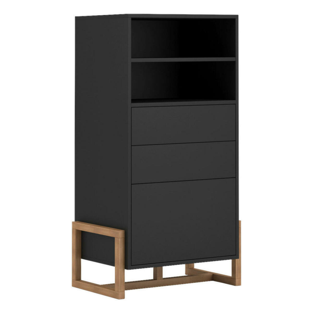 Bild 1 von Highboard Oslo schwarz matt Eiche Nachbildung B/H/T: ca. 63,4x115,7x42 cm