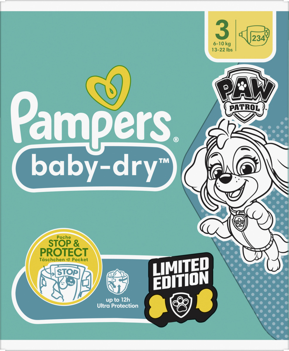Bild 4 von Pampers Baby dry Windeln Gr.3 Midi (6-10 kg) Monatsbox Paw Patrol