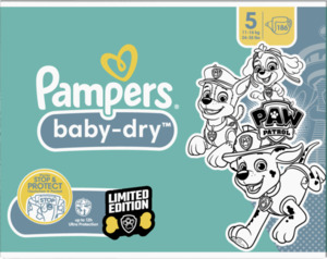 Pampers Baby dry Windeln Gr.5 Junior (11-16 kg) Monatsbox Paw Patrol