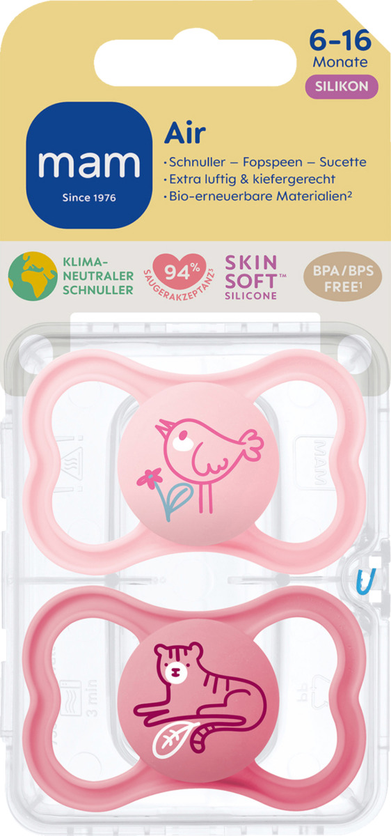 Bild 1 von MAM Schnuller Air Silikon 6-16 rose